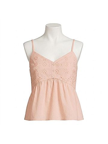 Velvet by Graham & Spencer Aliah Eyelet Tank Top in Ballet (view 1)