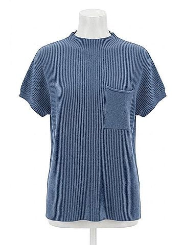 Tribal Dolman Short Sleeve Tee With Pocket in Slate Blue (view 1)