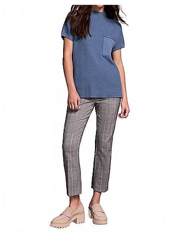 Tribal Dolman Short Sleeve Tee With Pocket in Slate Blue (view 2)