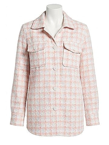 Tribal Penny Plaid Shacket - Plus in Wild Rose (view 1)