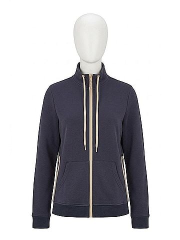 Tribal Zip Up Mock Neck Sweatshirt in Blue (view 1)