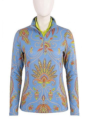 Gretchen Scott Designs Half Zip Plume Pullover in Blue (view 1)