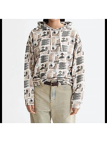 Scotch & Soda All Over Printed Oversized Fit Hoodie in Multi (view 2)