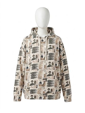 Scotch & Soda All Over Printed Oversized Fit Hoodie in Multi (view 1)