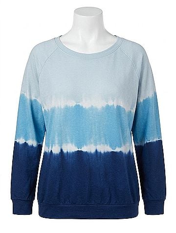 Kori America Dye Terry Long Sleeve Top in Blue Horizon (view 1)