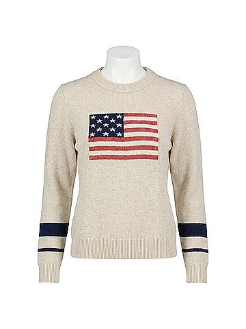 THML American Dream Flag Sweater in Beige (view 1)