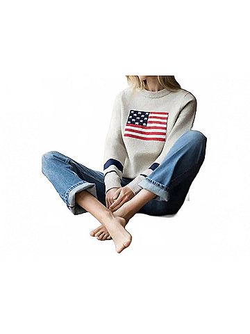 THML American Dream Flag Sweater in Beige (view 2)