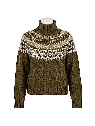 Barbour Lorrie Fair Isle Roll-Neck Jumper in Multi (view 1)