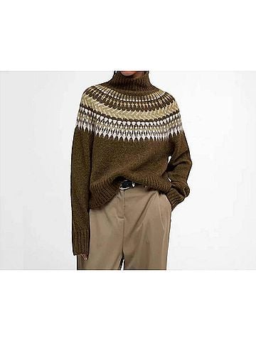 Barbour Lorrie Fair Isle Roll-Neck Jumper in Multi (view 2)