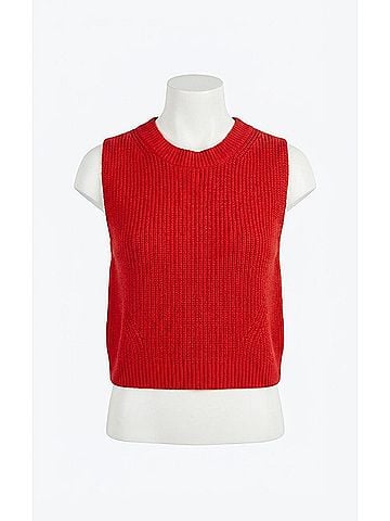 French Connection Mozart Crew Neck Vests in Red (view 1)