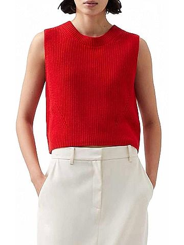French Connection Mozart Crew Neck Vests in Red (view 2)