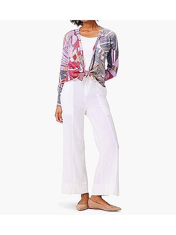 Nic + Zoe Mia Mosaic Floral Four-Way Cardigan in Pink Multi (view 2)