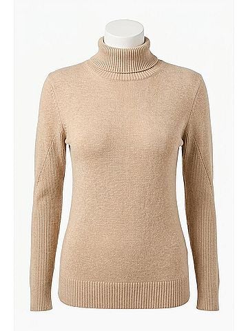 Tribal Lightweight Turtle Neck Sweater in H Latte (view 1)
