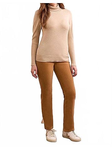 Tribal Lightweight Turtle Neck Sweater in H Latte (view 2)