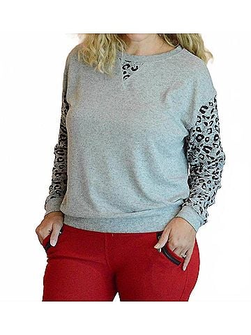 Kori America Roaring Good Time Sweater in Heather Grey (view 2)
