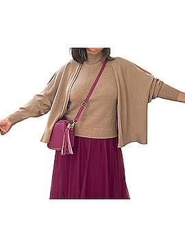 MADE IN ITALY Maxine Cardigan in Taupe (view 2)