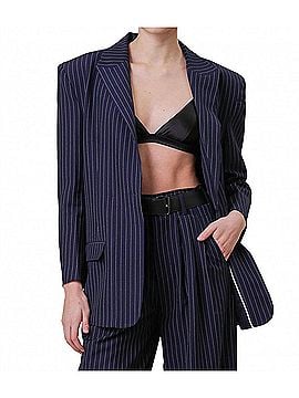 Line & Dot Margeaux Pinstripe Jacket in Navy/ White (view 2)