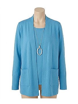 J'envie Women's Slit Pocket Vest in French Blue (view 1)