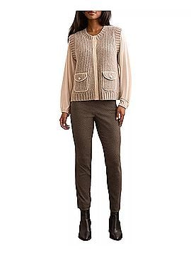 Tribal Brinley Sleeveless Vest in Oatmeal (view 2)
