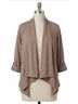 Bobi Solid Brown Draped Front Blazer in Hazelnut Size L - photo 1