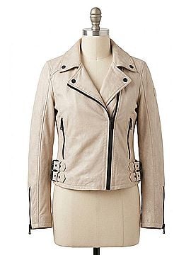 Mauritius Bita Crop Moto Jacket in Off White (view 1)