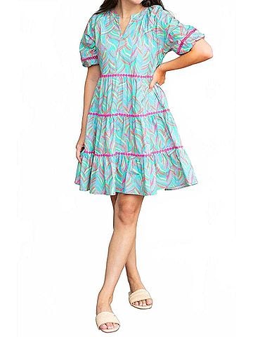 Michelle McDowell Palmer Fresca Dress in Teal (view 2)