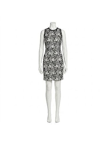 Aidan Mattox Lace Mini Cocktail Dress in Black/White (view 1)