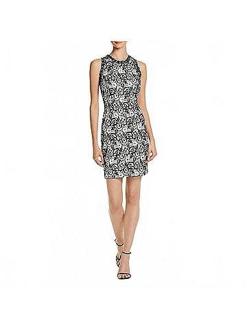 Aidan Mattox Lace Mini Cocktail Dress in Black/White (view 2)