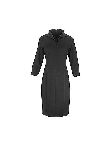 J'envie Women's Collared Essential Dress in Black (view 2)