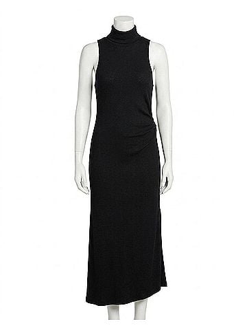Ramy Brook Ximena Rib Knit Midi Dress in Black (view 1)