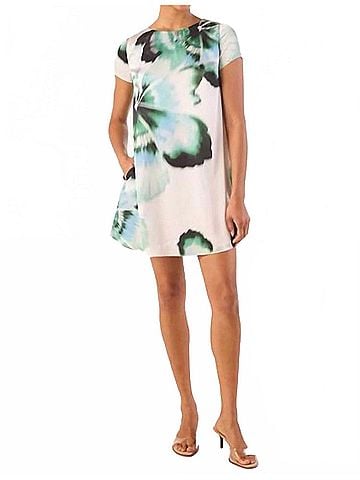 MISA Los Angeles Atalia Mini Dress in Verdant Anemone Satin (view 2)