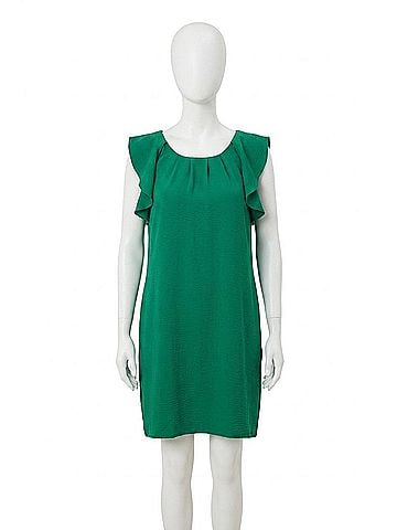 Molly Bracken Ruffle Sleeve Dress in Green (view 1)