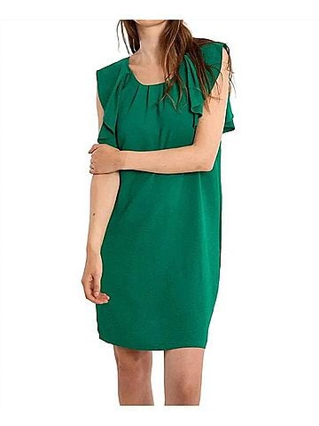 Molly Bracken Ruffle Sleeve Dress in Green (view 2)