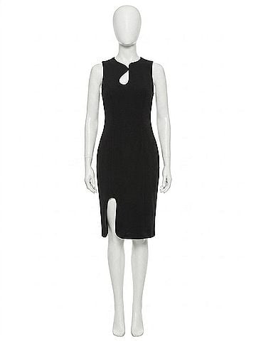 Adelyn Rae Kayla Wave Cut Sheath Dress in Black (view 1)