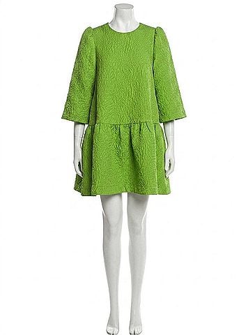 Essentiel Antwerp Clownfish Jacquard Dress in Dark Lemon (view 1)