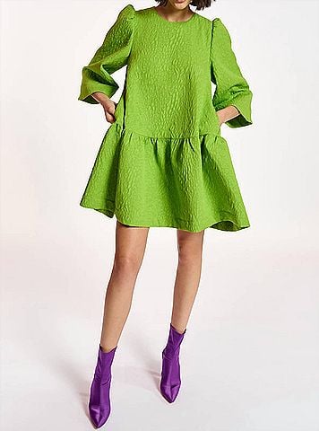 Essentiel Antwerp Clownfish Jacquard Dress in Dark Lemon (view 2)