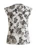 Elle 100% Polyester Floral White Black Gray Short Sleeve Blouse Size XXL - photo 2