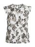 Elle 100% Polyester Floral White Black Gray Short Sleeve Blouse Size XXL - photo 1