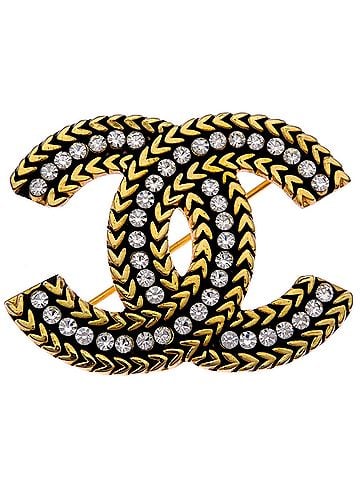 Chanel Chanel Coco Mark Rhinestone Brooch for Women and Men (GP) (view 1)