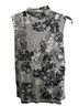 Fashion Bug Floral Black White Sleeveless Blouse Size 2X - photo 2