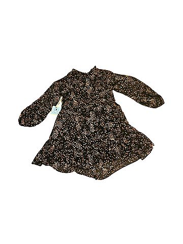 CeCe Long Sleeve Abstract Animal Print Tiered Babydoll Casual Dress (view 2)