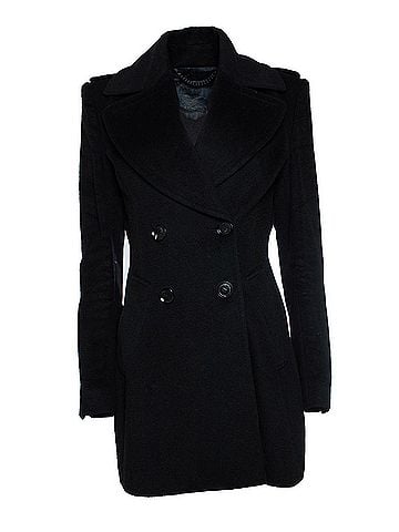 Burberry Burberry, black wool trench coat (view 1)
