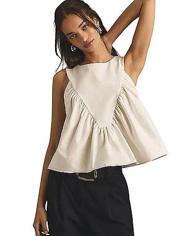 Anthropologie Mare Mare Shirred Swing Tank Sleeveless T-Shirt (view 1)