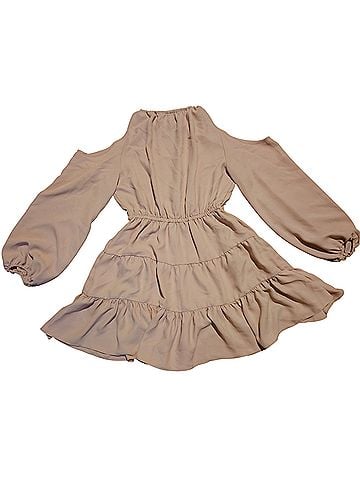 1.State Tiered Long Sleeve Cold Shoulder Dress In Rose Smoke Casual Dress (view 2)