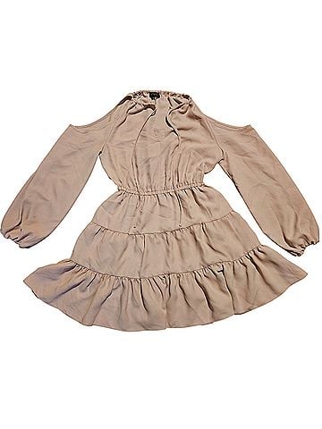 1.State Tiered Long Sleeve Cold Shoulder Dress In Rose Smoke Casual Dress (view 1)