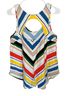 Deletta 100% Cotton Stripes Multi Color Sleeveless Top Size L - photo 2