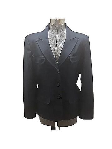 Le Suit Belted Navy Blue Blazer Blazer (view 1)