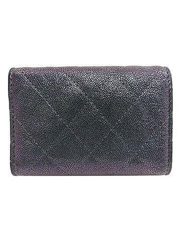 Chanel Chanel Matelassé Coco Mark Gold Hardware Tri-fold Wallet Calfskin Women's CHANEL (view 2)
