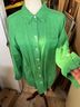Foxcroft 100% Linen Green Button-Down Shirt Size 16 - photo 3