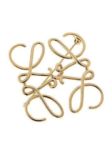 Loewe Loewe Anagram Brooch 111.25.020, Metal, Gold (view 2)